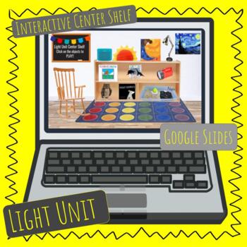 Preview of Light Unit Theme Interactive Center Shelf Editable Google Slide Digital