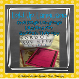 Light Up Language: One Page Language Lessons for Speech Th