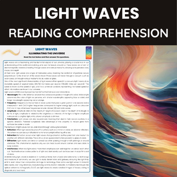 Preview of Light Waves Reading Comprehension Passage for Physics Basic Principles