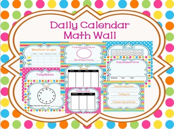 Preview of Light and Bright Calendar Math Focus Wall