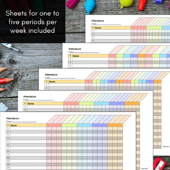 Light and Bright Landscape Digial Attendance sheets. Goodnotes and ...