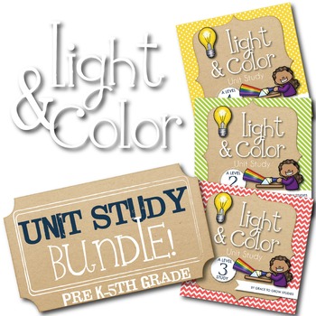 Preview of Light and Color Unit Study- Bundled for Multiple Ages