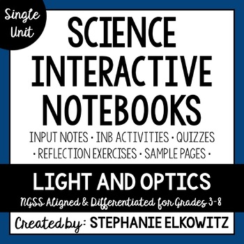 Preview of Light and Optics Interactive Notebook Unit | Editable Notes