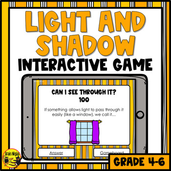 Preview of Light and Shadow | Interactive Review Game | Google Slides