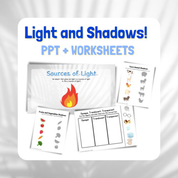 Preview of Light and Shadows PPT and Worksheet No Prep Bundle!