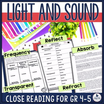 Preview of Light and Sound Close Reading Sets Activities for Reading and Writing