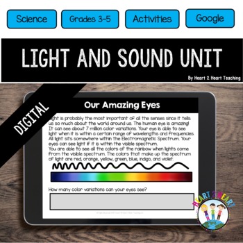 Preview of Light and Sound Digital Resources Unit for Google Slides Classroom