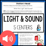 Light & Sound Energy Science Centers | 3rd 4th Grade Readi