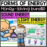 Light and Sound Energy | Forms of Energy Worksheets