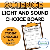 CHOICE BOARD Light and Sound | Distance Learning