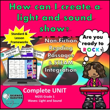 Preview of Light and Sound Science NGSS Unit for Grade 1: STEM Light and Sound