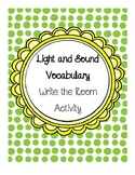 Light and Sound Vocabulary Write the Room