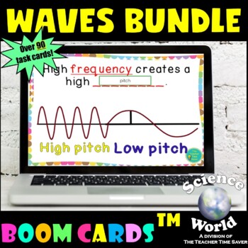 Preview of Light and Sound Waves Boom Cards Bundle | Physical Science