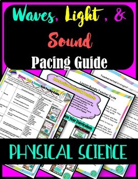 Preview of Light & Sound Waves Pacing Guide Curriculum Map | Physical Science Notebook