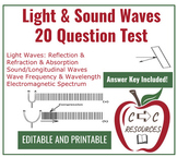 Light and Sound Waves Science Test: 20 Questions