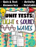 Light and Sound Waves Test | Physical Science Unit Middle School
