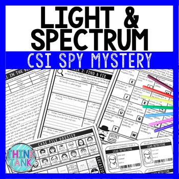 Preview of Light and Spectrum Reading Comprehension CSI Spy Mystery - Close Reading