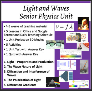 Preview of Light and Waves Complete Unit Bundle - Complete SENIOR Physics Bundle