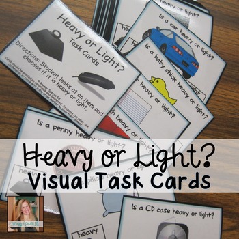 Preview of Light or Heavy? Visual Task Cards for Special Education / Autism