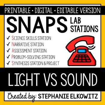 Preview of Light vs. Sound Waves Lab Stations Activity | Printable, Digital & Editable