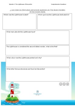 Preview of Lighthouse of Alexandria Classroom Activity - Page 1