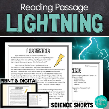 Preview of Lightning Reading Comprehension Passage PRINT and DIGITAL