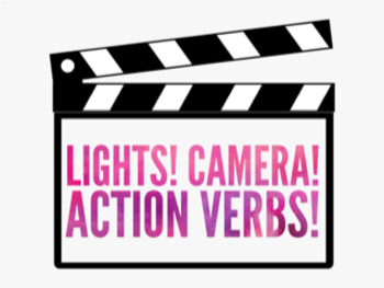 Preview of Lights Camera Action Verbs! Fill in the blank worksheet Distance Learnin