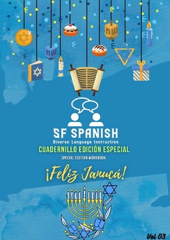 Preview of Lights of Hanukkah: A Festive Booklet for Young Spanish Learners (K-4th Grade)