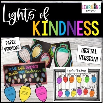 Preview of Lights of Kindness - Holiday Craft and Writing Activity - Digital and Paper!