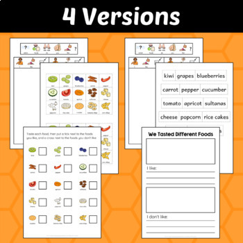 Like and Don’t Like Snack Tasting | Core Words Activity | US/UK Version