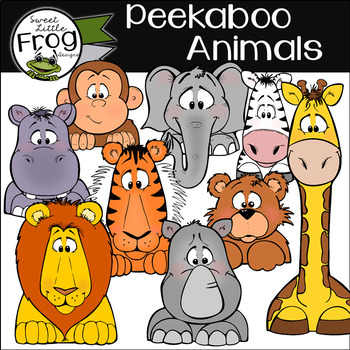 Preview of Animal Clip Art: Peek a Boo Animals- Clip Art for Borders and Edges