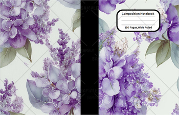 Preview of Lilac Flower Composition Notebook Cover For School,Home,Work, Clip Art