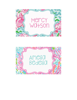 Lilly Pulitzer Book Bin Labels by tealsunrises13 | TpT