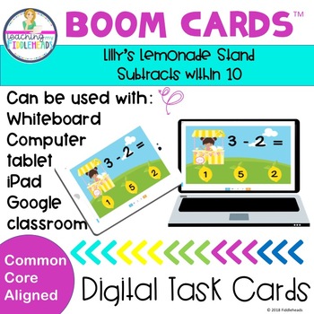 Preview of Subtract within 10 Boom Cards | Digital Task Cards