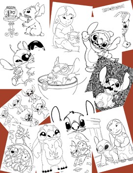 Lilo and Stitch Coloring book of The New Year and Winter Activities For Kids