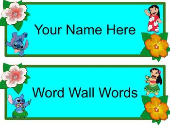 Preview of Lilo and Stitch Nametags/Desk Plate