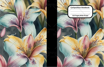 Preview of Lily #1 Flower Composition Notebook Cover For School,Home,Work, Clip Art