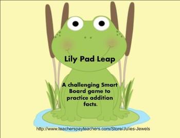 Preview of Lily Pad Leap Smart Board Addition Game