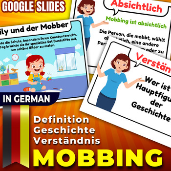 Preview of Lily und der Mobber : Mobbing, Definitionen, Geschichte, Verständnis task cards