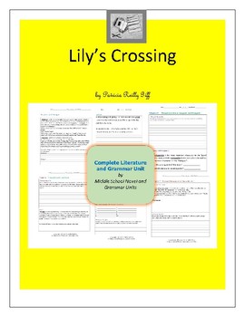 Preview of Lily's Crossing Complete Literature and Grammar Unit