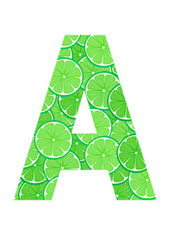 Preview of Lime Fruit Print | A-Z 0-9 Decor | Printable Bulletin Board | Letters Number