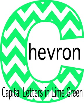 Preview of Lime Green Chevron Capital Bulletin Board Letters- Resize-able