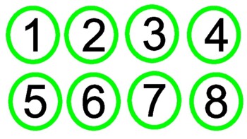Lime Green Circle Numbers 1-31 by First Grade and Beyond | TPT