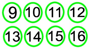 Lime Green Circle Numbers 1-31 by First Grade and Beyond | TPT