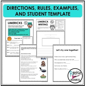 Limerick Writing Poetry Instructions Samples And Student Template - 