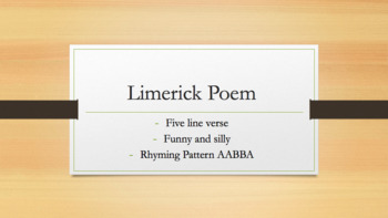 Preview of Limerick Poem PowerPoint Lesson (PP)