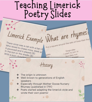 Preview of Limerick Poetry PowerPoint Slides Digital Resource