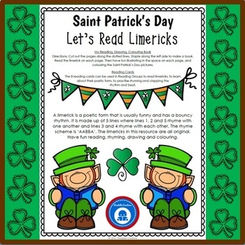 Preview of St Patrick's Day - Let's Read Limericks {BrE Version}