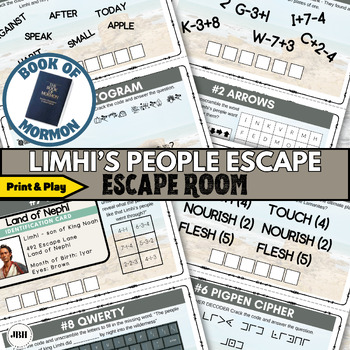 Preview of Limhis People Escape the Lamanites: Printable Escape Room Adventure for Families