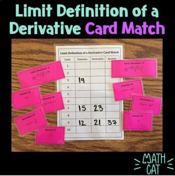 Preview of Limit Definition of a Derivative Card Match